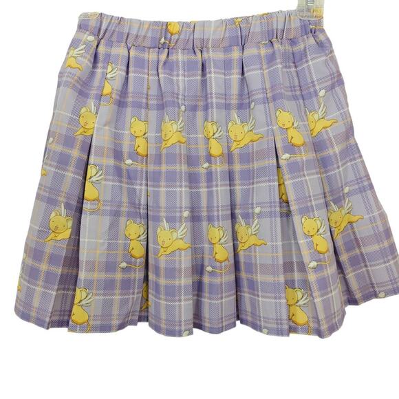 Shein x Cardcaptor Sakura Girls Size 12 Years Pleated Skirt Lilac Purple Plaid - Picture 1 of 5